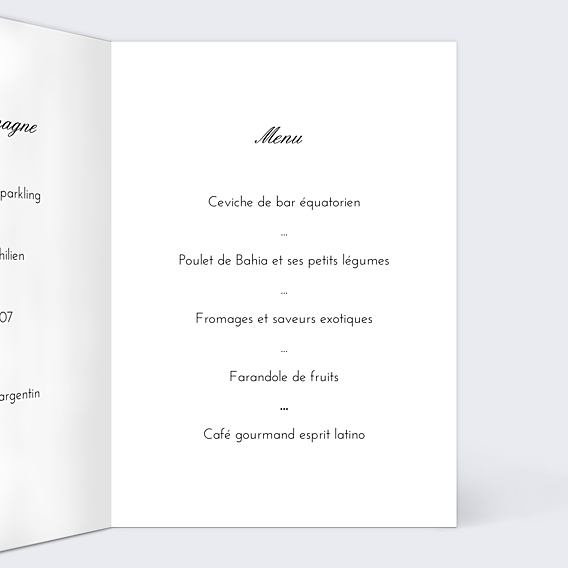 Menu Mariage Menu Classique