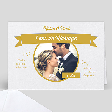 Invitation Anniversaire de Mariage Anniversaire mariage or