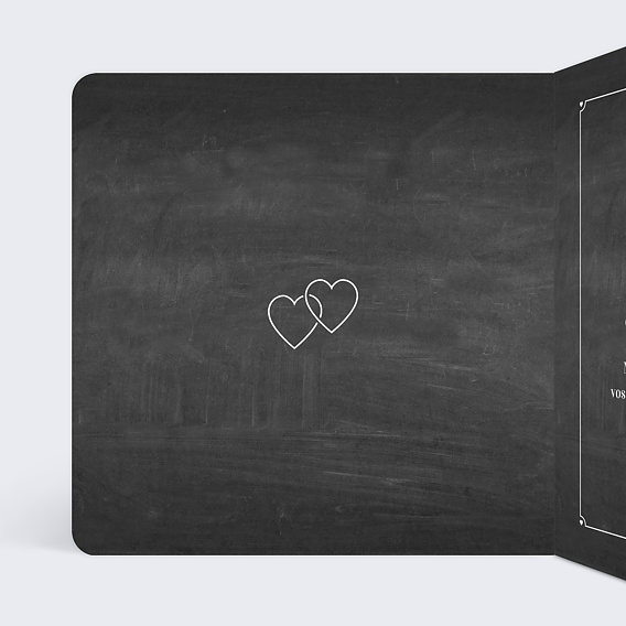 Carte remerciement mariage Photos Ardoise Intérieur Gauche