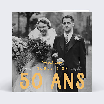 Carte D Invitation Anniversaire De Mariage 50 Ans Colores