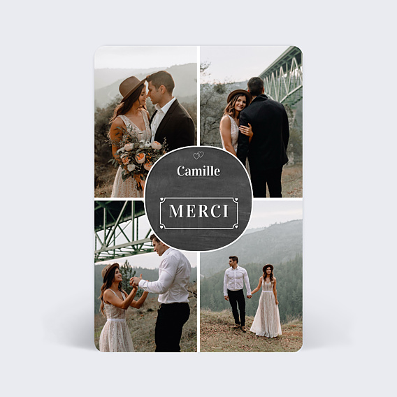 Remerciements mariage Photos Ardoise