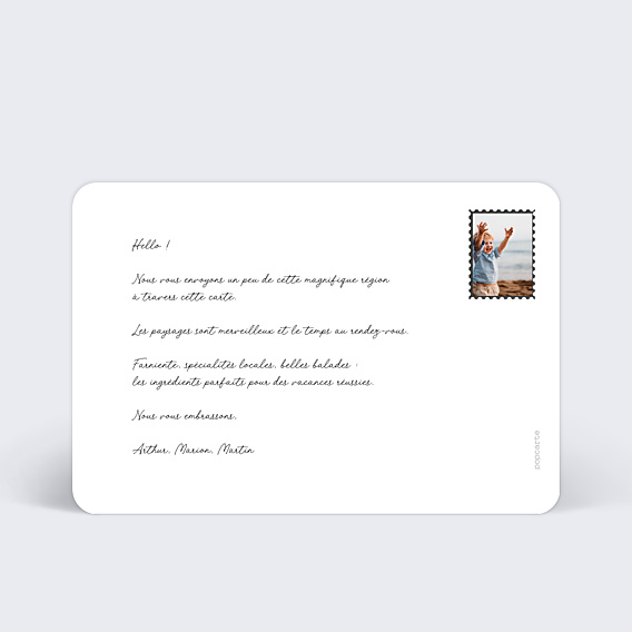 Carte Postale Dos