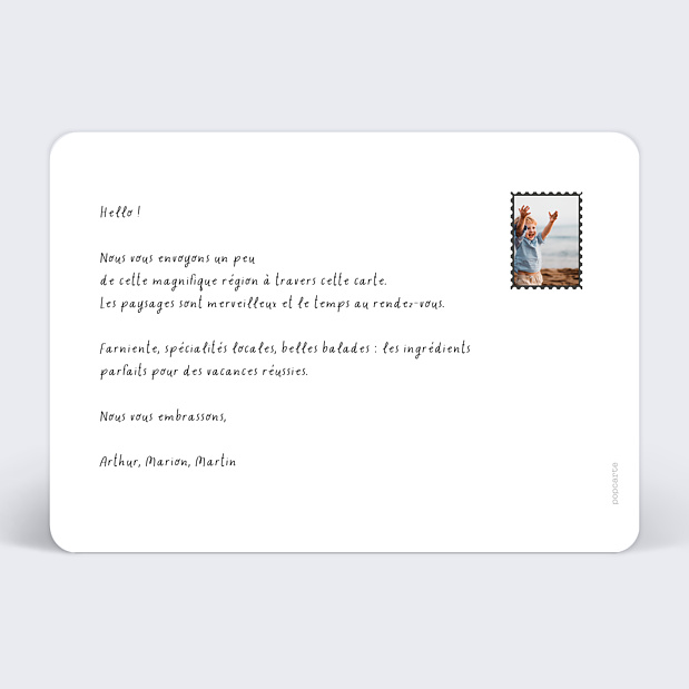 Carte Postale Dos Verso