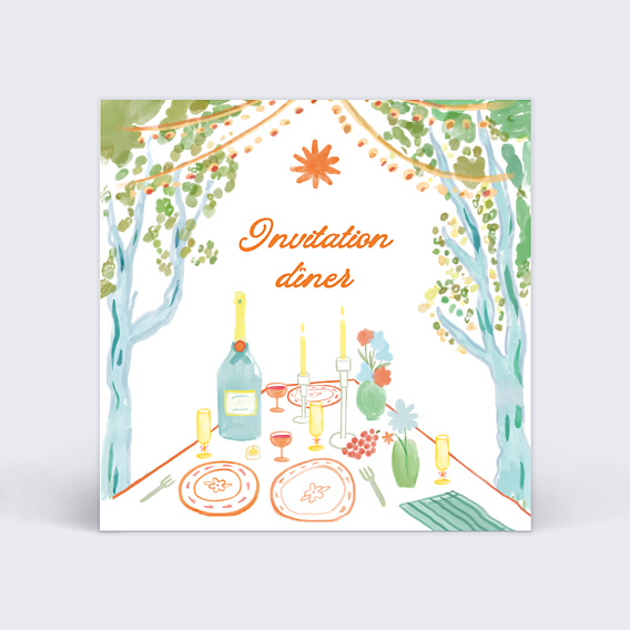 Cartes invitation mariage Aquarelle