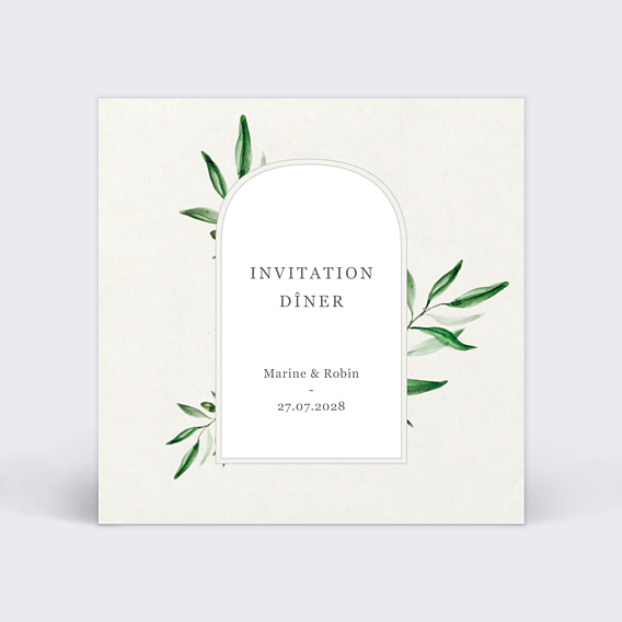 Cartes invitation mariage Arche et Oliviers