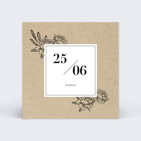 Cartes invitation mariage Authentique