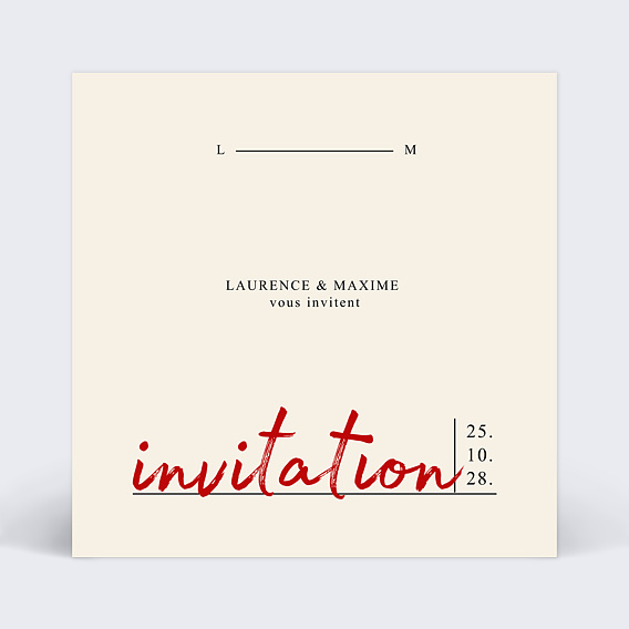Cartes invitation mariage Booklover