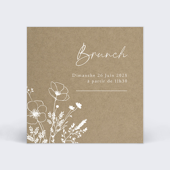 Cartes invitation mariage Bouquet Champêtre