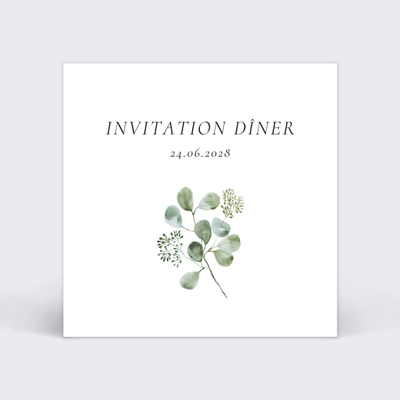 Cartes invitation mariage Couronne Eucalyptus