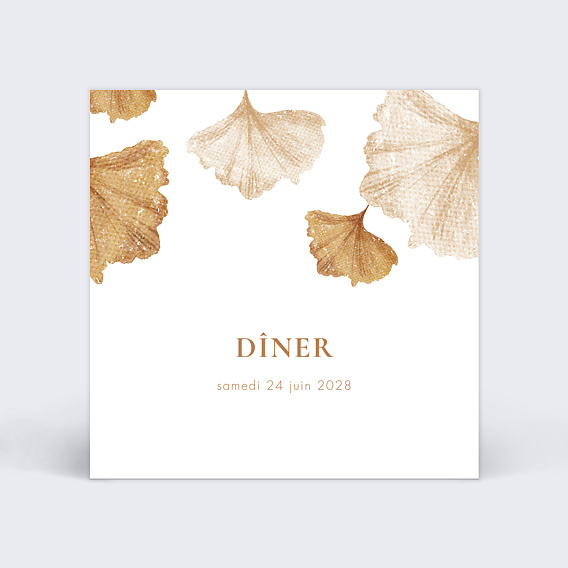 Cartes invitation mariage Ginkgo Délicats