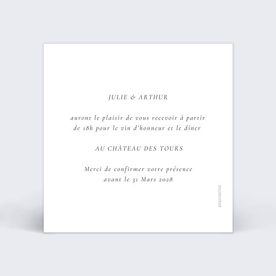 Cartes invitation mariage Couronne Eucalyptus Verso
