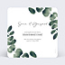 Cartes invitation mariage Branche d'Eucalyptus Verso
