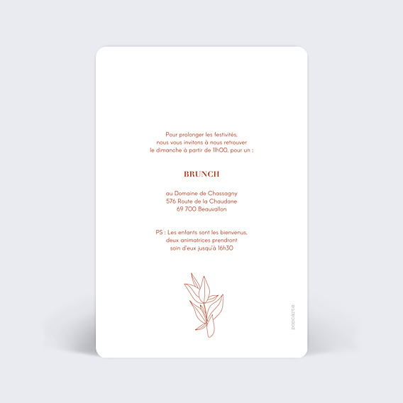 Cartes Invitation Mariage Terracotta Flowers