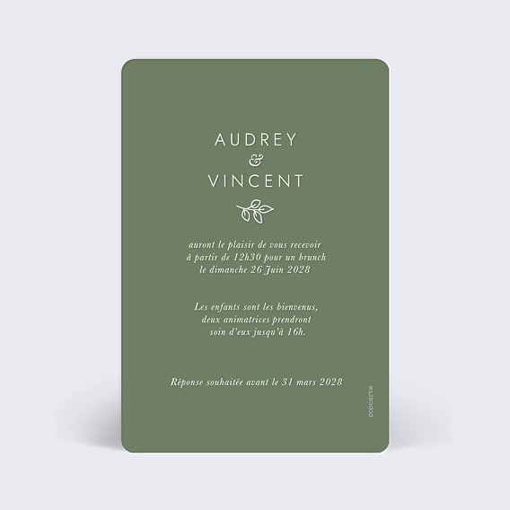 Cartes Invitation Mariage Jardin d'Hiver
