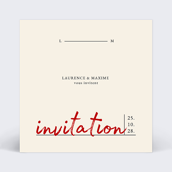 Cartes Invitation Mariage Booklover