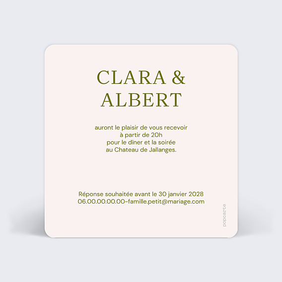 Cartes Invitation Mariage Table de fête