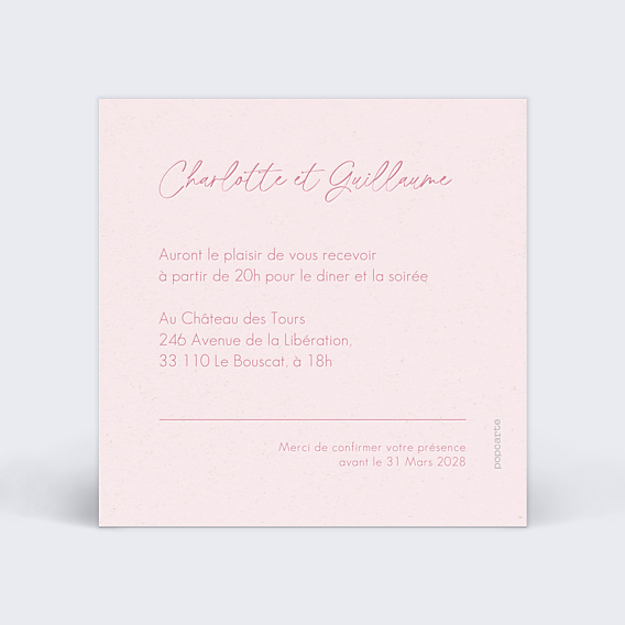 Cartes Invitation Mariage Maison Lemoine X Popcarte - Ivory