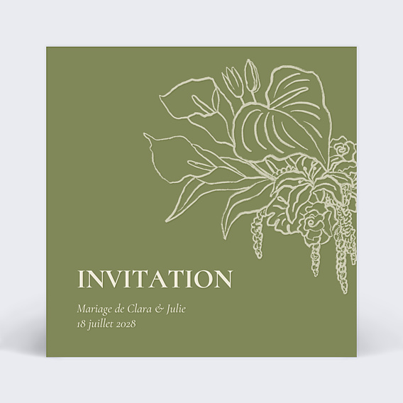 Cartes Invitation Mariage Bloom floral