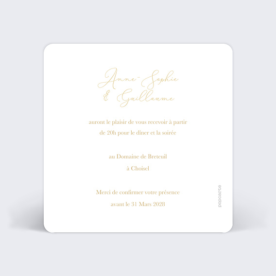 Cartes invitation mariage Joli Oui Verso