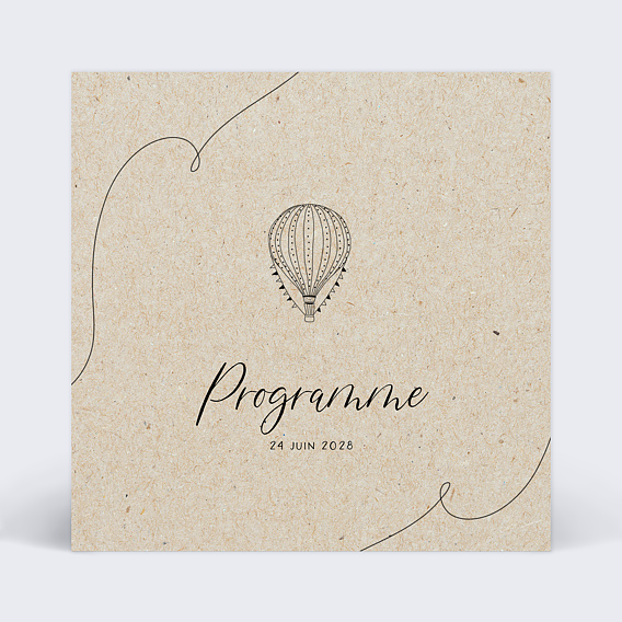 Cartes invitation mariage Voyage Vintage Recto