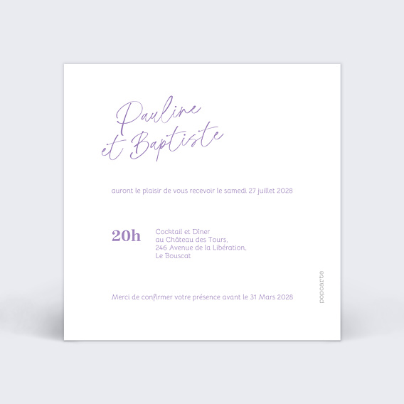 Cartes Invitation Mariage Oui Coloré