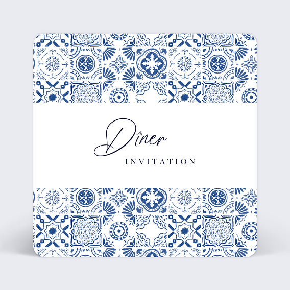 Cartes invitation mariage Azulejos Recto