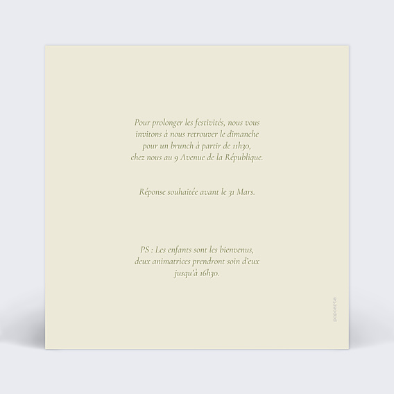 Cartes Invitation Mariage Bloom floral