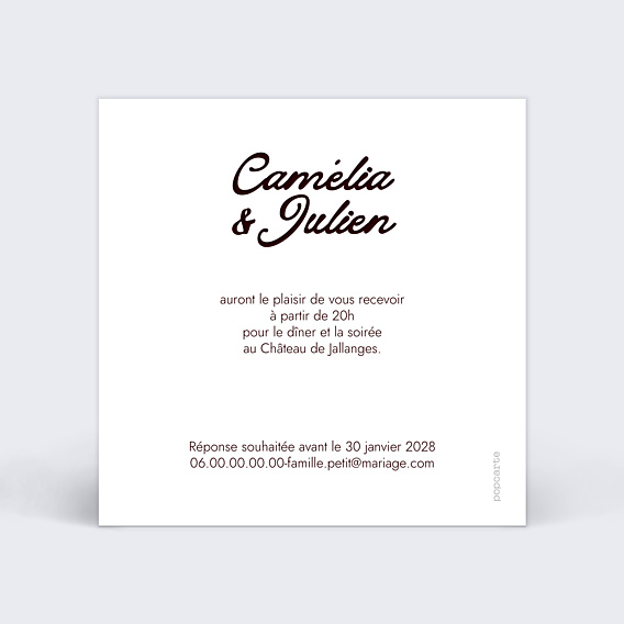 Cartes Invitation Mariage Jardin botanique