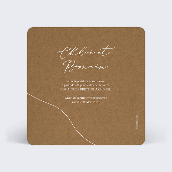 Cartes invitation mariage Célébration Verso