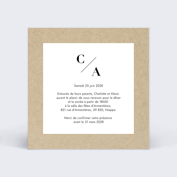 Cartes Invitation Mariage Authentique
