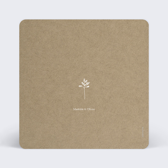 Cartes invitation mariage Bouquet Champêtre Programme Verso