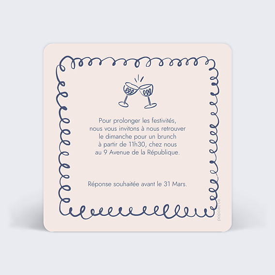 Cartes Invitation Mariage Dessin à la main