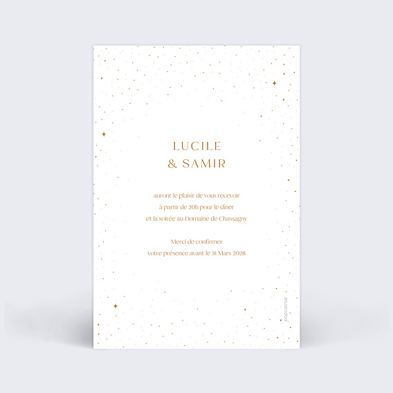 Cartes invitation mariage Astrologie Verso