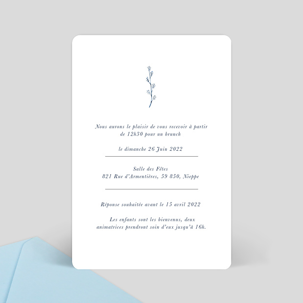 Cartes Invitation Mariage Bloom Verso