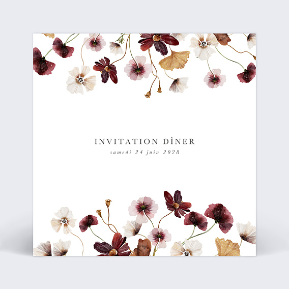 Cartes invitation mariage Jardin Sauvage Recto