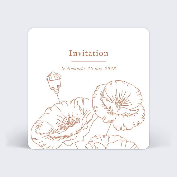 Cartes Invitation Mariage Coquelicot