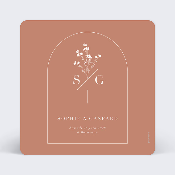 Cartes invitation mariage Botanica Verso