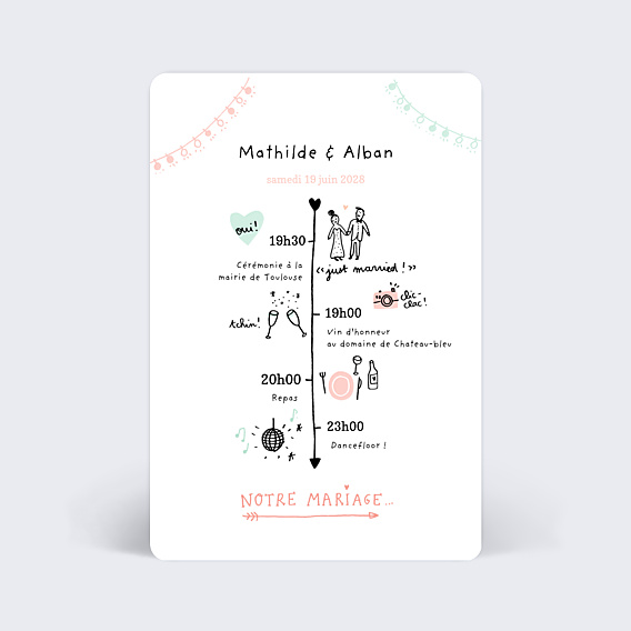 Cartes Invitation Mariage Mariage Illustré