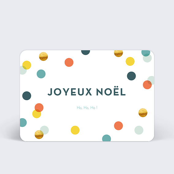 Carte de Noël entreprise Confettis chic