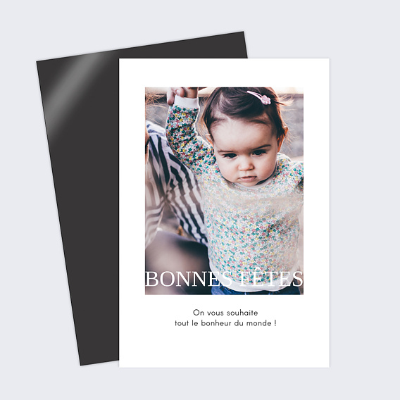 Carte de Noël Typographie cadre Bonnes fêtes