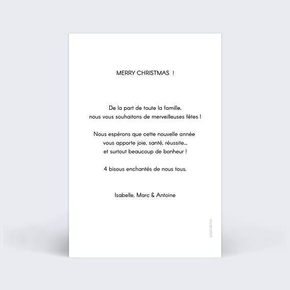 Carte de Noël Filet d'or photo Verso