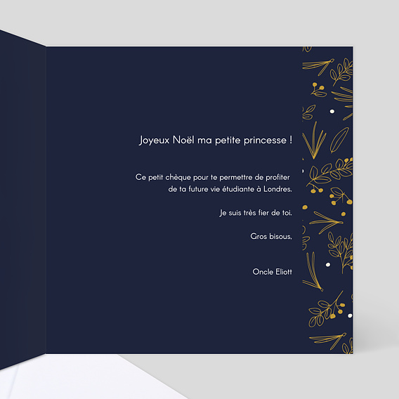 Carte de Noël Champêtre Intérieur Droit