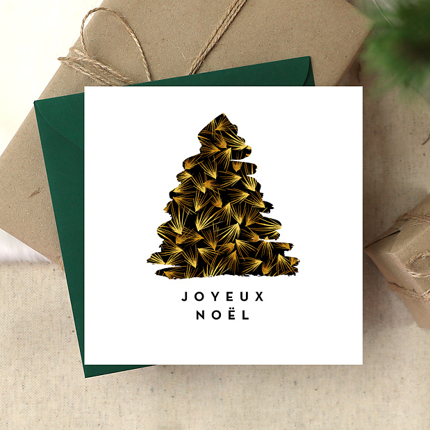Carte de Noël entreprise Sapin chic