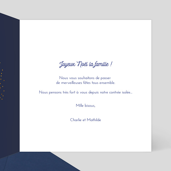 Carte de Noël  Bulles Ocre Intérieur Droit