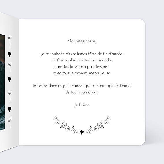 Carte de Noël Coeur bucolique