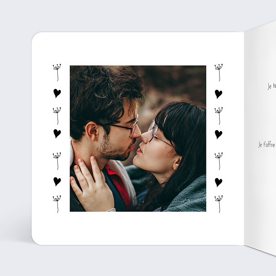 Carte de Noël  Coeur bucolique Intérieur Gauche