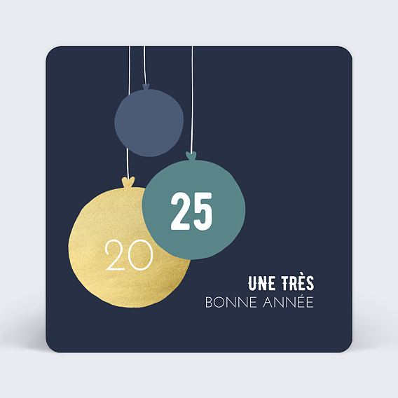 Carte de voeux Boules de Noël