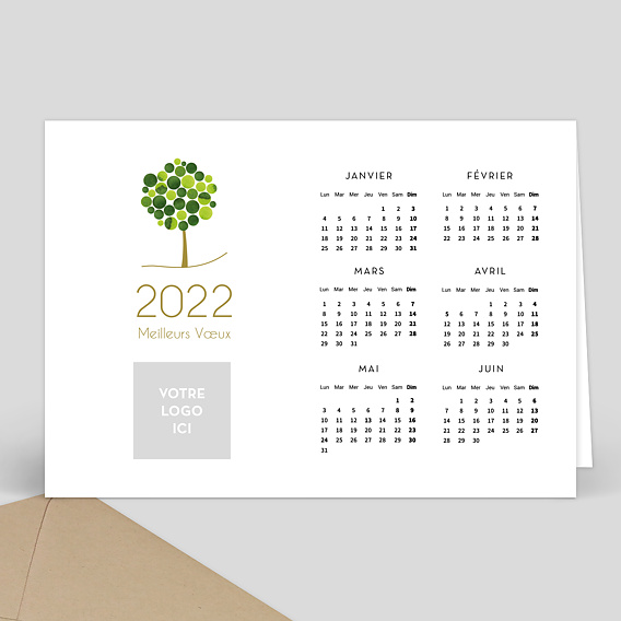Carte de Voeux Entreprise Calendrier arbre