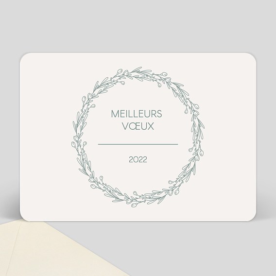 Carte de Voeux Entreprise Couronne Végétale