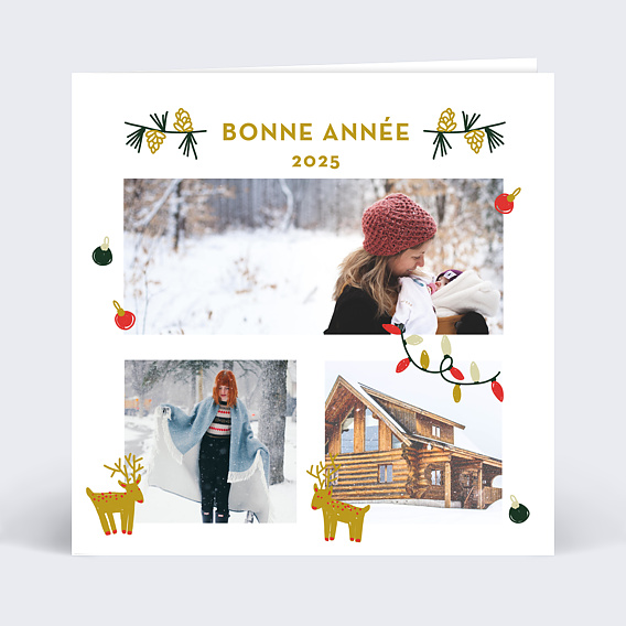 Carte de Voeux Décorations de Noël